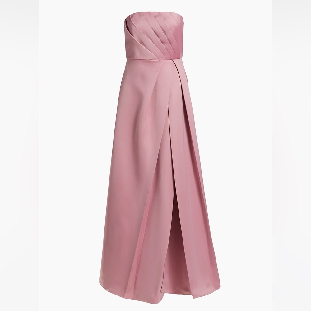 Elliatt Rose Satin Pleated Strapless Gown